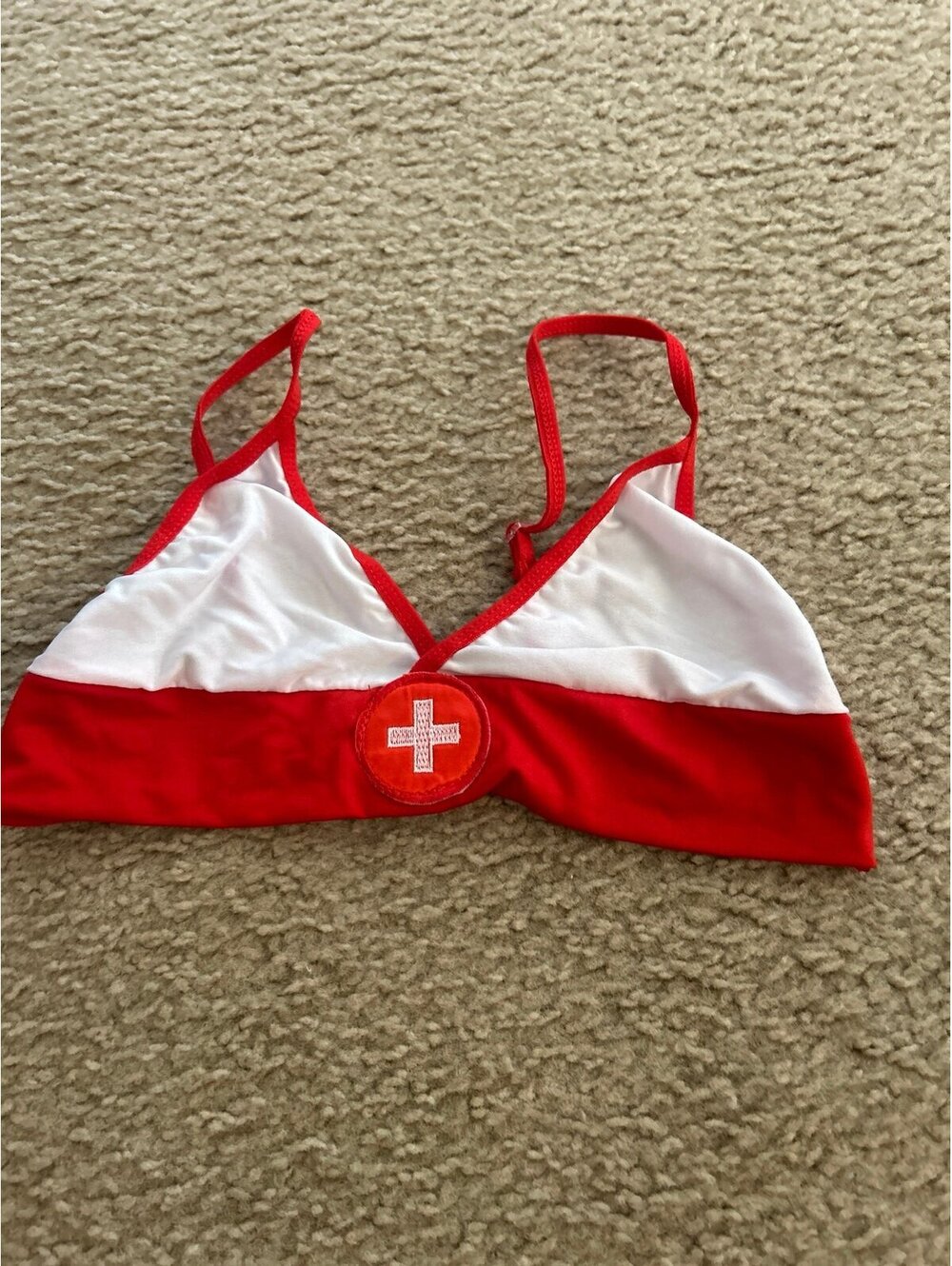 Bikini c521 top bra outfit red white small